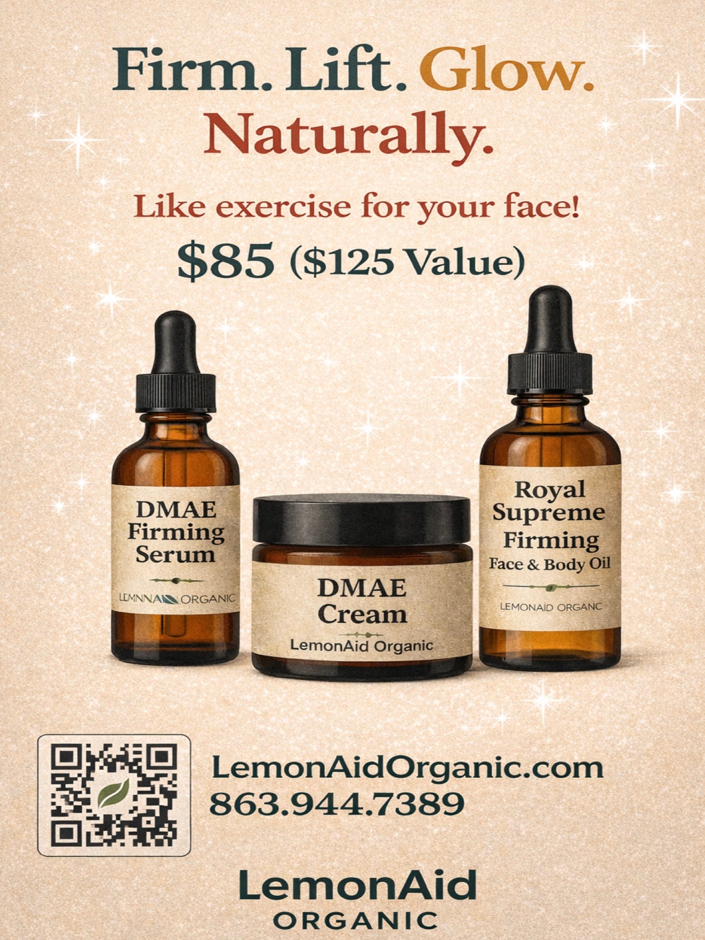 DMAE Firm Lift Glow 3 piece Limited Offer